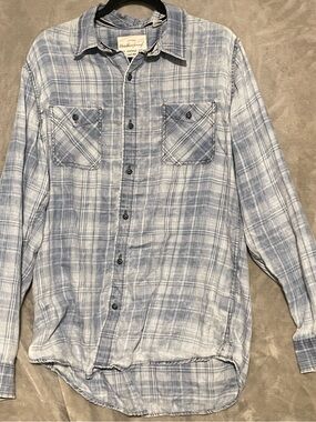 Weatherproof Men's Blue Plaid Button-Down Shirt